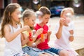 Children playing with soap bubles Royalty Free Stock Photo