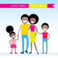 Portrait of four member of African American family posing together and happy smiling Royalty Free Stock Photo