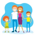 Portrait of four member family posing together and happy smiling Royalty Free Stock Photo