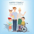 Portrait of four member happy family posing together Royalty Free Stock Photo