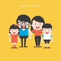 Portrait of four member happy stylish family posing together. Royalty Free Stock Photo