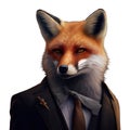 Portrait of a fox dressed in a formal business suit Royalty Free Stock Photo