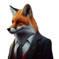 Portrait of a fox dressed in a formal business suit Royalty Free Stock Photo