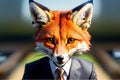 Portrait of fox like business worker