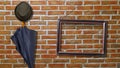Portrait frame on a brick wall