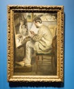 Portrait of Frederic Bazille in his studio by Renoir