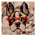 Portrait of french bulldog wearing sunglasses Royalty Free Stock Photo