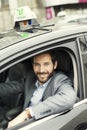 Portrait of French Parisian taxi driver Royalty Free Stock Photo