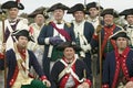 Portrait of French and Patriot Revolutionary re-enactors as part of the 225th Anniversary of the Siege of Yorktown, Virginia Royalty Free Stock Photo