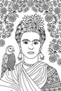 Portrait of Frida Kahlo Royalty Free Stock Photo