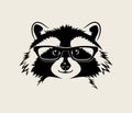 Portrait of a friendly raccoon wearing glasses Royalty Free Stock Photo