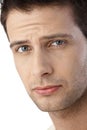 Portrait of frowning guy Royalty Free Stock Photo