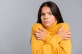 Portrait of a frozen young woman Royalty Free Stock Photo