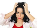 Portrait of a Frustrated Fed Up Young Hispanic Woman Frowning Royalty Free Stock Photo