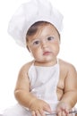 Portrait of funny adorable baby boy chef