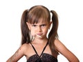 Portrait of funny angry child girl Royalty Free Stock Photo