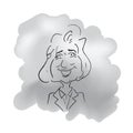 Portrait funny business woman sketch cartoon drawing Royalty Free Stock Photo