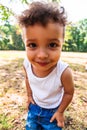 Portrait of a cute little african-american or latin-american boy close up Royalty Free Stock Photo