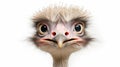 Portrait of a funny and cute Male ostrich upside down, head down. generative ai