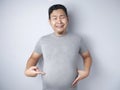 Funny Fat Asian Man Royalty Free Stock Photo