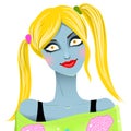 Portrait of funny girl zombie Royalty Free Stock Photo