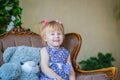 Portrait of funny little girl at home Royalty Free Stock Photo