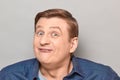 Portrait of funny man grimacing and making goofy crazy face Royalty Free Stock Photo