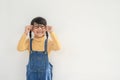 Portrait of funny smiling little girl child wearing glasses Royalty Free Stock Photo