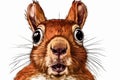 Portrait of a funny very surprised squirrel. AI generated Royalty Free Stock Photo