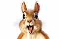 Portrait of a funny very surprised squirrel. AI generated Royalty Free Stock Photo