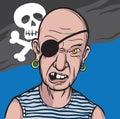 Portrait of furious pirate