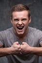 Portrait of furious young man Royalty Free Stock Photo