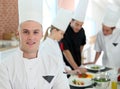 Portrait of futur cooking chef in professional training