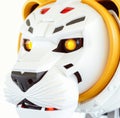 Portrait of Futuristic Robotic Lion. Mechanical Robot Lion, Futuristic AI Generative