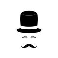 Portrait of a gentleman in a vintage hat and a mustache.