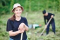 Portrait of georgian villager on farm