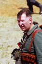 Portrait of a German soldier-reenactor