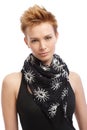 Portrait of gingerish woman with trendy hairstyle Royalty Free Stock Photo
