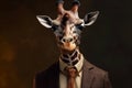 Portrait of a Giraffe dressed in a formal business suit