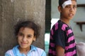 Portrait of a girl and a boy in the street in giza, egypt