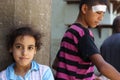 Portrait of a girl and a boy in the street in giza, egypt