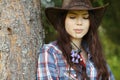 Portrait of girl in a cowboy style Royalty Free Stock Photo