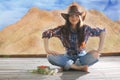 portrait of a girl in a cowboy style Royalty Free Stock Photo