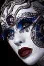 Portrait of a girl with creative art make-up. Unusual image. Royalty Free Stock Photo