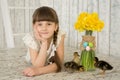 Portrait of a girl Easter decor Royalty Free Stock Photo