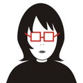 Portrait, girl and eyeglasses, vector icon, symbol Royalty Free Stock Photo