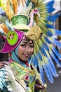 Portrait of a girl with fantasy costume at West Java Folk Arts Festival.