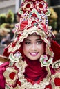 Portrait of a girl with fantasy costume at West Java Folk Arts Festival.