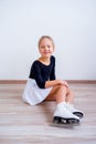 Girl on ice skates Royalty Free Stock Photo