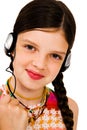 Portrait of girl listening music Royalty Free Stock Photo